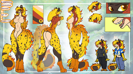 alternate_costume anthro close-up female multiple_angles solo vigilante voluptuous_female maggs20 kabinga_loredano asiatic_cheetah cheetah felid feline mammal hi_res model_sheet