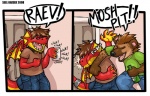 alcohol anthro beer beverage bottle container duo fight humor male mosh_pit punch rave tail ground-lion mythology dragon hyena mammal mythological_creature mythological_scalie scalie spotted_hyena 2008 comic digital_media_(artwork)