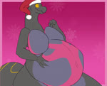 abdominal_bulge ambiguous_gender ambiguous_prey anthro anthro_pred belly big_belly big_breasts biped black_eyes bodily_noises border bouncing_breasts breasts bubble christmas_clothing christmas_headwear clothing curvy_figure digestion digestion_noises eyelashes featureless_breasts female female_pred fist front_view grey_body hand_on_belly hat hat_only headgear headgear_only headwear headwear_only hiccuping holding_belly holidays mostly_nude motion_lines multicolored_body navel non-mammal_breasts nude offscreen_character onomatopoeia open_mouth oral_vore pattern_background pink_background pink_body pink_border pink_tongue purple_body rumbling_stomach same_size_vore santa_hat simple_background solo sound_effect_variant sound_effects tail text thick_thighs tongue tongue_out voluptuous vore wide_hips yellow_body yellow_sclera amper senbiku_mew christmas nintendo pokemon fan_character seara_(fidchellvore) generation_7_pokemon pokemon_(species) reptile salazzle scalie 2023 animated digital_media_(artwork) english_text flat_colors pink_theme short_playtime sound webm