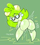 butt female plant simple_background solo unfortu-nate nintendo pokemon dolliv elemental_creature flora_fauna generation_9_pokemon humanoid pokemon_(species) hi_res