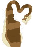 abdominal_bulge anthro big_breasts body_outline breasts breath duo female feral male oral_vore vore plsgts the_jungle_book anuv kaa_(jungle_book) canid canine canis indian_python mammal python python_(genus) reptile scalie snake wolf