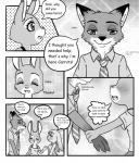 anthro canid canine clothed clothing comic dialogue disney english_text female fox fur hi_res judy_hopps lagomorph leporid male mammal nacchan96 nick_wilde rabbit red_fox text true_fox zootopia