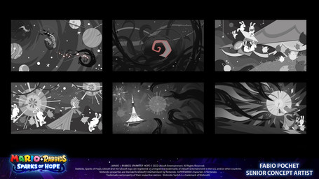 ambiguous_gender anthro appliance black_body black_skin blush buckteeth clothed clothed_female clothed_human clothing confetti copyright_symbol crown dot_eyes dress featureless_limbs female fight fur grass grey_body grey_clothing grey_dress grey_hair grey_inner_ear grey_skin group hair happy headgear holding_object holding_wand laundry_machine light long_ears long_hair magic magic_user midair mouthless no_eyebrows noseless nude_ambiguous nude_anthro open_mouth open_smile outside party pennant_banner planet plant princess royalty simple_eyes size_difference smaller_ambiguous smaller_anthro smile space standing star storyboard symbol teeth text title wand washing_machine white_body white_fur white_skin fabio_pochet valentina_moscon mario_bros mario_plus_rabbids_sparks_of_hope nintendo raving_rabbids rayman_(series) super_mario_galaxy ubisoft rosalina_(mario) human lagomorph luma mammal rabbid shadow_creature 16:9 2022 4k absurd_res artist_collaboration artist_name colored crossover digital_drawing_(artwork) digital_media_(artwork) english_description english_text hi_res lighting lineless multiple_scenes official_art shaded widescreen
