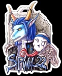 anthro bone duo magic_user male necromancer skeleton tongue shalinka mythology cthulume sanlich dragon human mammal mythological_creature mythological_scalie scalie alpha_channel character_badge_(artwork) traditional_media_(artwork)