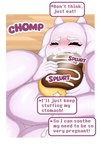 anthro belly big_breasts blush bodily_fluids breasts eating eyes_closed female fur horn huge_breasts mature_female obese obese_anthro obese_female overweight overweight_anthro overweight_female slightly_chubby slightly_chubby_female solo sound_effects text weight_gain white_body white_fur neo_geppetto undertale undertale_(series) toriel boss_monster_(undertale) bovid caprine mammal absurd_res comic digital_media_(artwork) english_text hi_res