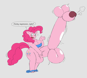 air_from_penis air_inflation anthro balloon_animal balls big_balls black_eyebrows blue_bottomwear blue_clothing blue_eyes blue_pants blue_topwear blush bodily_fluids bottomwear bottomwear_down breasts clothed clothing cutie_mark dialogue expansion eyebrows eyelashes genital_expansion genitals grey_background gynomorph hair hand_on_own_penis hand_on_penis hyper hyper_inflation inflation intersex looking_at_viewer motion_lines open_mouth open_smile pants pants_down partially_clothed penis penis_expansion penis_grab penis_squish pink_body pink_ears pink_hair pink_tail red_mouth simple_background smile smiling_at_viewer solo speech_bubble sweat sweatdrop tail talking_to_viewer teeth text three-quarter_view topwear what worried beeblimp jalpunny third-party_edit friendship_is_magic hasbro my_little_pony pinkie_pie_(mlp) equid equine horse mammal pony 2024 color_edit colored digital_media_(artwork) english_text hi_res