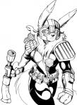 animal_dildo animal_sex_toy anthro big_breasts breasts cleavage clothed clothing cosplay crossover_cosplay dildo equine_dildo female fur gun ranged_weapon sex_toy solo unusual_gun unusual_weapon unzipped weapon zipper yawg bandai_namco digimon judge_dredd_(franchise) judge_dredd_(character) canid canine digimon_(species) mammal renamon 2015 crossover hi_res monochrome