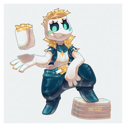 ambiguous_gender anthro border clothing diaper diaper_fetish featureless_crotch featureless_feet feet glistening glistening_body jacket latex solo topwear white_border mintychipart abena animate_inanimate diaper_creature fabric_creature 2026 digital_drawing_(artwork) digital_media_(artwork) hi_res krita_(artwork) shaded