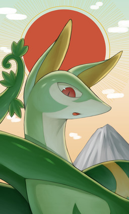 ambiguous_feral ambiguous_gender cloud detailed_background feral glistening glistening_eyes green_body green_skin looking_at_viewer markings mountain open_mouth outside pupils red_eyes red_mouth serpentine slit_pupils solo sun tail white_body white_sclera white_skin yellow_body yellow_markings shino76 nintendo pokemon generation_5_pokemon pokemon_(species) serperior 2024 absurd_res digital_media_(artwork) hi_res japanese_description portrait shaded soft_shading