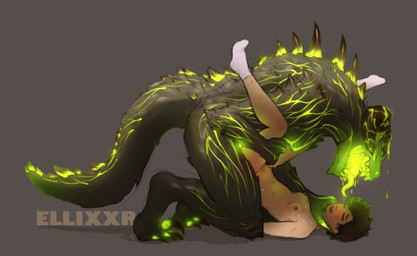 4_toes ambiguous_penetration anthro anthro_penetrating anthro_penetrating_female anthro_penetrating_human ass_up bioluminescence bodily_fluids breasts brown_hair claws clothing digitigrade dominant dominant_male drooling duo eyes_closed fangs feet female female_on_anthro female_on_bottom female_penetrated footwear footwear_only from_front_position glowing glowing_eyes glowing_tongue green_eyes green_tongue grey_background hair horn human_on_anthro human_penetrated interspecies larger_dom larger_male leg_grab legs_up long_tail looking_pleasured lying male male/female male_anthro male_dominating_female male_on_human male_on_top male_penetrating male_penetrating_female male_penetrating_human mostly_nude navel nipples nude on_back on_bottom on_top penetration piledriver_position saliva semi-anthro sex simple_background size_difference small_breasts smaller_female smaller_human smaller_penetrated socks socks_only spikes spikes_(anatomy) submissive submissive_female tail tapering_tongue teeth teratophilia throat_grab toe_claws toes tongue tongue_out ellixxr fallout microsoft deathclaw glowing_deathclaw human mammal scalie
