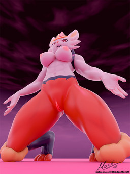 abs anthro areola big_breasts breasts dynamax female genitals looking_down macro muscular navel nipples nude pink_areola pink_nipples pink_vulva solo spread_legs spreading vulva hiddenmask18 nintendo pokemon cinderace generation_8_pokemon lagomorph leporid mammal pokemon_(species) rabbit 3:4 3d_(artwork) blender_(artwork) digital_media_(artwork) hi_res