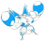 abs anthro big_muscles big_pecs bulge clothing gaping gaping_nipples huge_muscles huge_pecs hyper hyper_muscles male muscular muscular_anthro muscular_male nipples pecs permanent pump solo suit wings dragmon nintendo pokemon generation_3_pokemon latios legendary_pokemon pokemon_(species) absurd_res hi_res