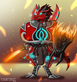 3_toes anthro armor balls big_balls big_breasts big_penis breasts bulge chain claws cord dick_pouch digitigrade feet fire genitals glistening glistening_armor glowing glowing_eyes gynomorph huge_balls huge_breasts huge_penis hyper hyper_balls hyper_breasts hyper_genitalia hyper_penis intersex melee_weapon neon_lights penis shield solo standing sword toes weapon wiring sonic_sweeti european_mythology mythology chroma_(warframe) santo_tralzantha dragon mythological_creature mythological_scalie scalie warframe_(species) western_dragon hi_res