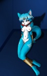 3_toes abluedeer anthro barefoot biped blue_body blue_fur blue_hair breasts canid canine claws digital_media_(artwork) feet female fox fur genitals green_eyes hair krystal_(star_fox) mammal nintendo nipples nude pussy shaded solo star_fox tail toes white_body white_fur