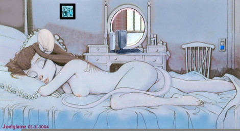 anthro bed bedroom biped breasts brown_hair butt casual_nudity chair computer detailed_background electronics eyes_closed feet female furniture hair inside keyboard long_hair lying mirror monitor nude on_bed on_front picture_frame pillow side_view sleeping solo tail toes vanity_(furniture) joelglaine chip_'n_dale_rescue_rangers disney gadget_hackwrench mammal mouse murid murine rodent 2004 full-length_portrait portrait