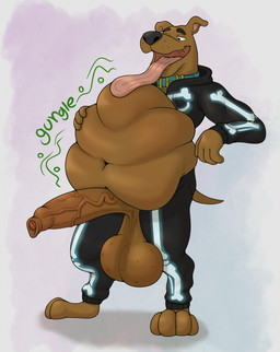 balls belly big_balls big_belly big_penis brown_body brown_fur foreskin fur genitals huge_balls huge_penis male male_pred penis rumbling_stomach saggy_balls same_size_vore tongue tongue_out vein veiny_penis vore rokie38 hanna-barbera scooby-doo_(series) scooby-doo canid canine canis domestic_dog great_dane mammal mastiff molosser hi_res