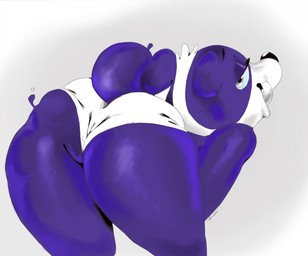 anthro big_butt butt butt_focus camel_toe clothing female fur grey_background grey_eyes huge_butt licking licking_lips looking_at_viewer looking_back looking_back_at_viewer panties presenting presenting_hindquarters purple_body purple_fur simple_background solo tongue tongue_out underwear white_tongue almonds_(artist) papayathebun hasbro littlest_pet_shop littlest_pet_shop_(2012) penny_ling bear giant_panda mammal 2015