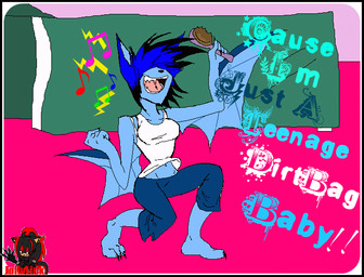 anthro barefoot blue_body blue_fur brush clothing dancing feet female fur hair nails shirt short_hair solo tank_top tomboy topwear wings wings_on_arms jollylink kiara_(jollylink) humanoid