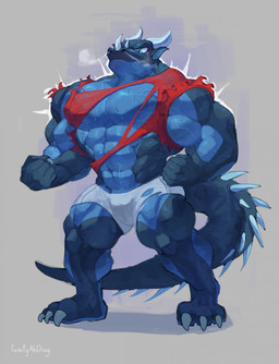 3_horns 3_toes 5_fingers anthro barazoku big_muscles blue_body blue_eyes blue_scales bodily_fluids bottomwear claws clothed clothing countershade_arms countershade_feet countershade_legs countershade_torso countershading facial_horn feet finger_claws fingers flexing_muscles furrowed_eyebrows grey_background head_horn horn huge_muscles male motion_lines multi_horn muscular muscular_male nose_horn red_clothing red_shirt red_topwear scales shirt shorts shorts_only simple_background snort solo spiked_tail spikes spikes_(anatomy) sweat sweaty_chest tail text toe_claws toes topless topwear torn_bottomwear torn_clothing torn_shirt torn_shorts torn_topwear vein veiny_muscles white_bottomwear white_clothing white_sclera white_shorts goofyahdragons lizard reptile scalie 2025 artist_name full-length_portrait hi_res portrait