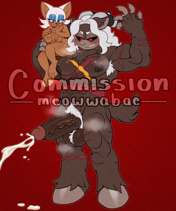 anthro armpit_hair balls big_balls big_penis bite biting_lip blush bodily_fluids body_hair breasts brown_body canon_x_oc colored_nails cum duo ejaculation female fur genital_fluids genitals green_eyes hair hooves huge_balls huge_penis male muscular musk nails penis pubes red_eyes scar sharp_teeth sitting_on_shoulders size_difference tan_body teeth white_body white_fur white_hair wings meowwabae sega sonic_the_hedgehog_(series) rouge_the_bat bat mammal absurd_res hi_res watermark
