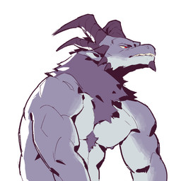 anthro blue_body blue_countershading blue_fur chest_tuft countershade_face countershade_torso countershading facial_spikes front_view fur head_horn horn looking_aside male narrowed_eyes neck_tuft nipples non-mammal_nipples nude nude_anthro nude_male pointy_ears red_eyes simple_background snout solo spikes spikes_(anatomy) teeth tuft white_background white_sclera kingarthur_i mythology dragon mythological_creature mythological_scalie scalie wingless_dragon 2024 digital_drawing_(artwork) digital_media_(artwork) half-length_portrait hi_res portrait
