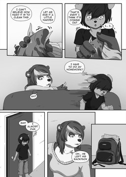age_difference anthro backpack breasts clothed clothing dialogue duo erection erection_under_clothing female handjob inside male male/female open_mouth orgasm_denial penile running sex speech_bubble text wet wet_clothing young gogogrey blizzard_entertainment warcraft pacchi ailurid bear canid canine canis domestic_dog mammal pandaren red_panda comic english_text hi_res monochrome