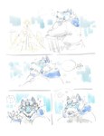 anthro blue_eyes facial_markings fur head_markings holidays male markings solo white_body white_fur caffeinecanine christmas lifewonders live_a_hero sadayoshi canid canine mammal absurd_res comic hi_res sketch