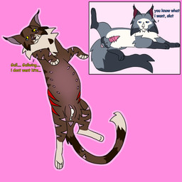 adolescent adult_on_adolescent after_rape after_sex age_difference algaestar_(ratwhisperer55) animal_genitalia animal_penis animal_vulva bodily_fluids brown_body brown_fur cum cum_in_vagina cum_inside dialogue feline_genitalia feline_penis feline_vulva female feral forced forced_impregnation fur genital_fluids genitals grey_body grey_fur gullwing_(ratwhisperer55) hair impregnation long_hair lying male male/female multicolored_body multicolored_fur nipples on_back penis presenting presenting_penis profanity raised_leg rape sex vulva wounded young ratwhisperer55 domestic_cat felid feline felis mammal absurd_res hi_res