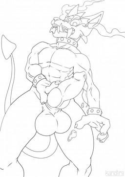 3_eyes 4_fingers abs anthro balls big_balls big_penis bodily_fluids collar erection fingers genital_fluids genitals hand_on_penis knot looking_at_viewer looking_down looking_down_at_viewer male multi_eye muscular muscular_anthro muscular_male penis precum solo spade_tail studded_collar studs tail tongue tongue_out tusks wristband kandlin mythology tower-hound_(setta_flamowitz) canid canid_demon canine demon hellhound mammal mythological_canine mythological_creature black_and_white hi_res monochrome story story_in_description