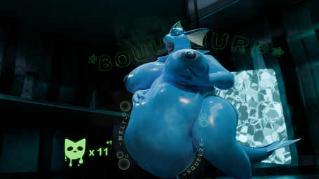 abdominal_bulge anthro blue_body breasts burp_cloud burping digestion emanata female female_pred fin musk nipples overweight overweight_anthro pole prey_count solo steam vore weight_gain pthalo nintendo pokemon refresh_(pthalo) eeveelution generation_1_pokemon pokemon_(species) vaporeon 16:9 3d_(artwork) digital_media_(artwork) hi_res widescreen