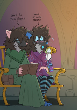 anthro bench blue_body blue_eyes blue_skin blue_tongue blush blush_lines book brown_hair dessert duo eyewear female food fur glasses grey_body grey_fur hair ice_cream prosthetic prosthetic_arm prosthetic_limb public romantic romantic_couple sitting sitting_together tail_around_partner text tongue wearing_glasses pankallisti circe_(pankallisti) medea_(pankallisti) mammal murid murine rat rodent english_text hi_res daughter_(lore) incest_(lore) mother_(lore) mother_and_child_(lore) mother_and_daughter_(lore) parent_(lore) parent_and_child_(lore) parent_and_daughter_(lore)