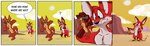 anthro bared_teeth barefoot belly black_eyes black_nose blue_sclera breaking_the_fourth_wall brown_body brown_fur brown_lines calling calling_out canid canine canis cheek_tuft close-up close_up_panel comic confusion countershade_torso countershading coyote coyoteville desert dialogue digital_media_(artwork) dipstick_ears dipstick_tail duo ear_markings ears_outwards facial_tuft feet fox fur gloves_(marking) grinding hi_res humor leg_markings male mammal markings mulder_the_fox multicolored_ears navel nude pecs peeling peeling_off_sticker pivoted_ears plantigrade question_mark red_body red_fox red_fur sean_odesse shaded sky smile smirk socks_(marking) solo_focus sound_effects speech_bubble standing stevethedragon sticker tail tail_markings tan_belly tan_body tan_fur true_fox tuft walking whiskers white_belly white_body white_fur yellow_sclera yellow_sky