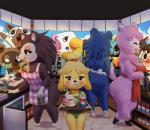 alcohol anthro anthro_focus apron apron_only beer beverage big_breasts breasts butt casual_exposure cleavage clothed clothing dessert eyelashes eyes_closed fangs female food group half-closed_eyes heart_eyes heart_symbol holding_money holding_object ice_cream male money mostly_nude narrowed_eyes open_mouth teeth manene animal_crossing capcom heineken monster_hunter nintendo apollo_(animal_crossing) bruce_(animal_crossing) felyne_(animal_crossing) isabelle_(animal_crossing) mabel_able reese_(animal_crossing) sable_able snake_(animal_crossing) tom_nook_(animal_crossing) villager_(animal_crossing) accipitrid accipitriform alpaca antelope avian bald_eagle bird bovid camelid canid canine canis domestic_dog eagle eulipotyphlan felid felyne hedgehog human lagomorph leporid lynian mammal rabbit raccoon_dog sea_eagle shih_tzu tanuki toy_dog 2016 absurd_res hi_res