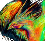 ambiguous_feral ambiguous_gender beak feathered_crest feathers feral head_crest iridescent iridescent_beak iridescent_feathers iridescent_wings psychedelic simple_background solo spread_wings white_background wings caymartworks avian bird 2018 absurd_res bust_portrait colorful_theme detailed hi_res portrait