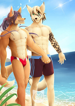 abs anthro beach biceps black_hair black_nose boxer brown_fur bulge canine clothed clothing cloud duo eyes_closed fangs fox fur green_eyes grin hair half-dressed hand_holding male male/male mammal mumu202 muscles nipples outside pecs pose sand sea seaside shorts sky smile speedo standing summer swimsuit tan_fur tattoo teeth toned topless water
Rating: Questionable
Score: 12
User: Vallizo
Date: July 10, 2014 abs anthro beach biceps black_hair black_nose boxer brown_fur bulge canine clothed clothing cloud duo eyes_closed fangs fox fur green_eyes grin hair half-dressed hand_holding male male/male mammal mumu202 muscles nipples outside pecs pose sand sea seaside shorts sky smile speedo standing summer swimsuit tan_fur tattoo teeth toned topless water
Rating: Questionable
Score: 12
User: Vallizo
Date: July 10, 2014