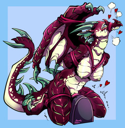 anthro arms_tied back_spikes bdsm biped blue_background bondage bound breasts claws ear_piercing ear_ring female frogtied genitals hands_behind_back heart_symbol kneeling legs_tied muzzle_(object) muzzled nipples nude piercing pink_rope restraints ring_piercing rope rope_bondage rope_harness sex_toy simple_background solo spiked_tail spikes spikes_(anatomy) sybian tail teeth toe_claws vaginal vulva wings wings_tied candy.yeen mythology dragon mythological_creature mythological_scalie scalie 2020 hi_res signature