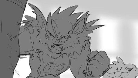 5_fingers anthro beverage_can claws clothed clothing female fingers fur group hair humor male punching_bag text dahecksajerry the_pacifier blep_(dahecksajerry) zumapuma_(dahecksajerry) human mammal 16:9 2d_animation animated english_audio english_text frame_by_frame hi_res short_playtime sound widescreen