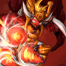 angry anthro male red_body red_skin solo teeth waddledox bushiroad future_card_buddyfight mythology drum_bunker_dragon dragon mythological_creature mythological_scalie scalie 1:1 2014 hi_res