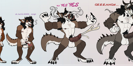 abs animal_genitalia animal_penis anthro armpit_hair ball_growth balls black_penis body_hair body_size_growth canine_genitalia canine_penis chest_hair corruption countershading dialogue ear_piercing expansion fangs genital_expansion genital_growth genital_piercing genitals growth horn humanoid_genitalia humanoid_penis knot male muscle_growth muscular muscular_anthro muscular_male nipple_piercing nipples penis penis_expansion penis_piercing piercing pink_penis prince_albert_piercing pubes pubic_tattoo size_transformation smoke smoke_from_mouth solo spiked_tail spikes spikes_(anatomy) tail tattoo teeth text transformation kinksin oro_(ungoliant) canid canine canis demon domestic_dog mammal shiba_inu spitz english_text hi_res