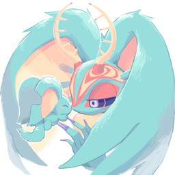 ambiguous_gender anthro antlers big_ears biped bipedal_feral black_sclera blush blush_lines chest_tuft colored_nails duo eyes_closed feral fingernails fluffy fluffy_tail fur happy head_wings heart_symbol horn huge_wings mouthless multicolored_eyes nails neck_tuft notched_ear nuzzling pink_eyes pupils purple_fingernails purple_nails semi-anthro simple_background size_difference tail tan_body tan_fur teal_body teal_eyes teal_fur three-quarter_view tuft unusual_wing_placement white_background wings amateru_kai kirby_(series) nintendo elfilin fecto_elfilis alien chinchilla chinchillid mammal rodent starling_(kirby) 1:1 2022 bust_portrait digital_drawing_(artwork) digital_media_(artwork) hi_res portrait male_(lore)