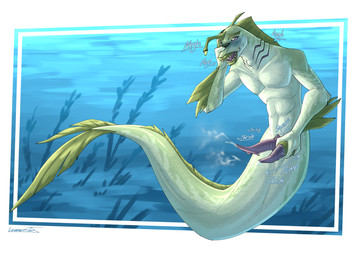 2_penises 3_fingers adam's_apple anthro blue_background blush bodily_fluids claws countershading cum fin fingers fish_tail full_lips genital_fluids genitals gills green_body green_lips light lips lure_(anatomy) male masturbation membrane_(anatomy) moan multi_genitalia multi_penis onomatopoeia open_mouth penis purple_eyes scales sharp_teeth simple_background solo sound_effects split_form tapering teeth text underwater water webbed_hands lumen_fox ben_10 cartoon_network patelliday alien aquatic fish merfolk piscciss_volann absurd_res english_text hi_res lighting shaded signature