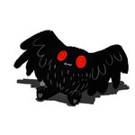 :3 black_body black_fur button_(fastener) button_eyes fur plushie shadow simple_background white_background mothmandaily mothman 1:1 2015 hi_res