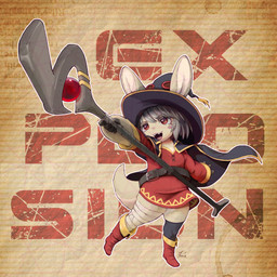 5_fingers abstract_background ambiguous_anthro ambiguous_gender anthro bangs belt belt_buckle biped black_cape black_clothing black_hair black_legwear black_thigh_highs boots buckle button_(fastener) cape clothed clothed_ambiguous clothed_anthro clothing cosplay crossover_cosplay dress eye_through_hair eyebrow_through_hair eyebrows fangs fingers footwear furgonomic_headwear furgonomics glistening glistening_eyes grey_hair grey_sclera hair hat headgear headwear holding_object holding_staff horizontal_pupils leg_wrap legwear magic_staff magic_user multicolored_body open_mouth outline pupils red_boots red_clothing red_dress red_eyes red_footwear shoes solo staff standing tail tan_ears tan_inner_ear tan_tail teeth thigh_highs translucent translucent_hair two_tone_body whisker_spots whiskers white_outline witch_hat keimura_ksong_(artist) konosuba:_god's_blessing_on_this_wonderful_world! made_in_abyss megumin_(konosuba) nanachi lagomorph leporid mammal narehate rabbit 1:1 2025 absurd_res crossover digital_media_(artwork) full-length_portrait hi_res japanese_description portrait signature