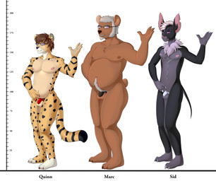 anthro group male trio katzepunk bear mammal absurd_res hi_res