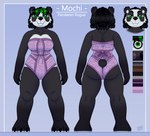 anthro clothed clothing female fur green_eyes hair looking_at_viewer rogue simple_background smile solo standing tail underwear white_body white_fur drxii blizzard_entertainment warcraft mochi_(nwazet) bear giant_panda mammal pandaren digital_media_(artwork) hi_res model_sheet