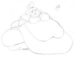 accessory anthro barefoot belly big_belly big_breasts big_butt blush blush_stickers bottomwear breasts butt clothing feet female frown hair_accessory hair_tie huge_belly huge_breasts huge_butt hyper hyper_belly hyper_butt looking_at_viewer morbidly_obese morbidly_obese_anthro morbidly_obese_female navel obese obese_anthro obese_female open_frown open_mouth overweight overweight_anthro overweight_female solo three-quarter_view topwear huwon animal_crossing nintendo isabelle_(animal_crossing) canid canine canis domestic_dog mammal shih_tzu toy_dog 2018 digital_drawing_(artwork) digital_media_(artwork) monochrome signature sketch traditional_media_(artwork)