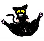 anthro anus big_breasts breasts female genitals pussy simple_background slightly_chubby solo white_background yellow_eyes kittykero google google_doodle magic_cat_academy momo_(google) domestic_cat felid feline felis mammal