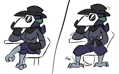 animal_mask anthro beak_mask black_body black_feathers clothed clothing clothing_lift feathers feet female flashing flashing_pussy genitals gloves handwear head_on_hand mask plague_doctor public shirt shirt_lift solo talons toes topwear vulva gravel_pit_(artist) vic_(gravel_pit) avian bird corvid corvus_(genus) crow oscine passerine hi_res