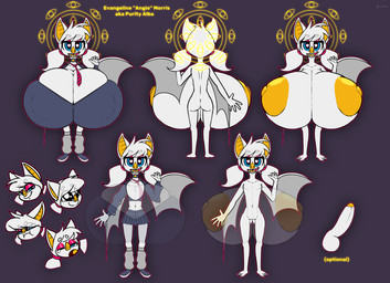 anthro areola back_boob bat_nose bat_wings big_areola big_breasts big_ears big_nipples blue_eyes breasts butt cleavage cleavage_overflow clothed clothing eye_through_hair eyebrow_through_hair eyebrows female fur genitals hair heart_pupils heart_symbol huge_areola huge_breasts huge_nipples humanoid_genitalia humanoid_penis hyper hyper_areola hyper_breasts hyper_nipples loli membrane_(anatomy) membranous_wings nipple_outline nipples oppai_loli orange_areola orange_inner_ear orange_nipples penis pupils text translucent translucent_hair twintails_(hairstyle) vulva white_body white_fur white_hair winged_arms wings young norithics evangeline_morris bat mammal english_text hi_res