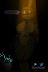 2023 absurd_res animatronic anthro artist_name beanontoast bedroom_eyes big_breasts breasts crossgender curvy_figure dialogue digital_drawing_(artwork) digital_media_(artwork) electroshock_weapon english_text eyelashes featureless_breasts female five_nights_at_freddy's freddy_fazbear's_pizzeria_simulator genitals green_body hi_res inside lagomorph leporid looking_at_viewer machine mammal mtf_crossgender multicolored_body narrowed_eyes nude open_mouth open_smile patreon patreon_logo profanity pussy rabbit robot scottgames scraptrap_(fnaf) seductive segmented_body simple_background smile solo talking_to_viewer taser teeth text thick_thighs twitter twitter_logo two_tone_body voluptuous watermark weapon wide_hips